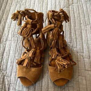 Joyfolie Imogene Tasseled Gladiator Sandals